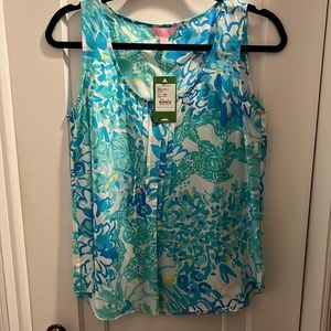 Blue Patterned Lilly Pulitzer Women’s Tank Top Size S